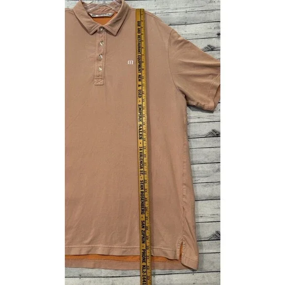 Travis Mathew Mens Short Sleeve Polo Shirt XL Orange Golf Stretch Cotton Blend - Picture 6 of 16